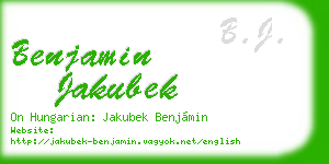 benjamin jakubek business card