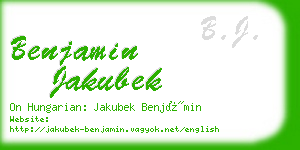 benjamin jakubek business card